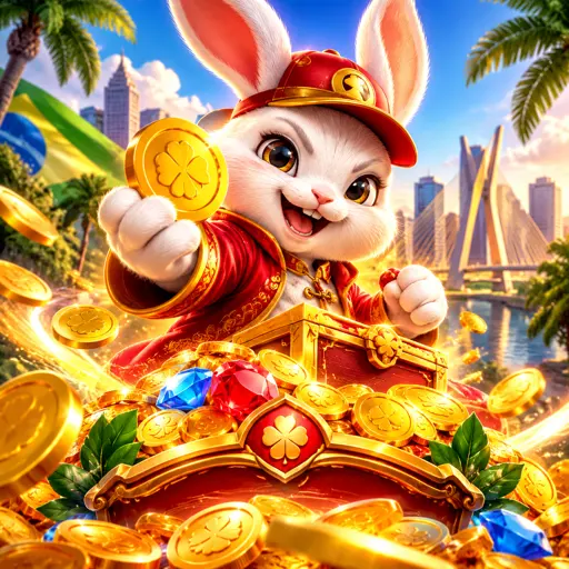Tela do Fortune Rabbit com o coelho da fortuna dourado em ação