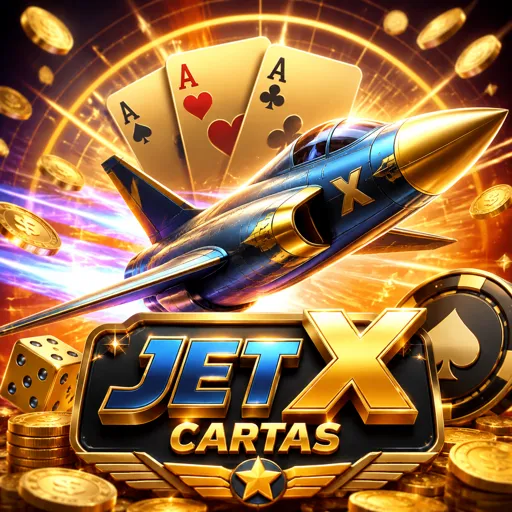 Capa do jogo JetX com foguete decolando