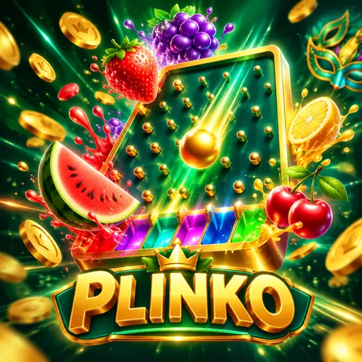 Capa do jogo Plinko com bolinhas caindo em pinos
