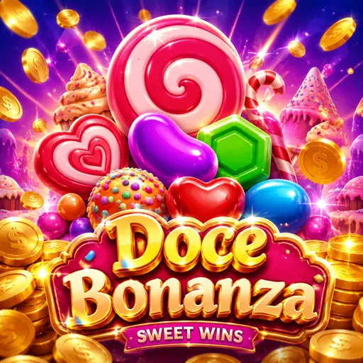 Capa do slot Sweet Bonanza, com doces e frutinhas coloridas