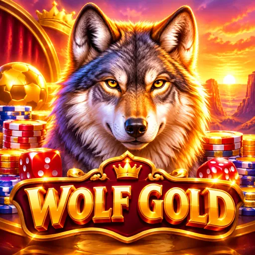 Capa do slot Wolf Gold, da Pragmatic Play, com lobo e paisagem americana